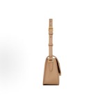 SAINT LAURENT SOLFERINO brand logo single-shoulder bag, medium-sized for women, light hazel color